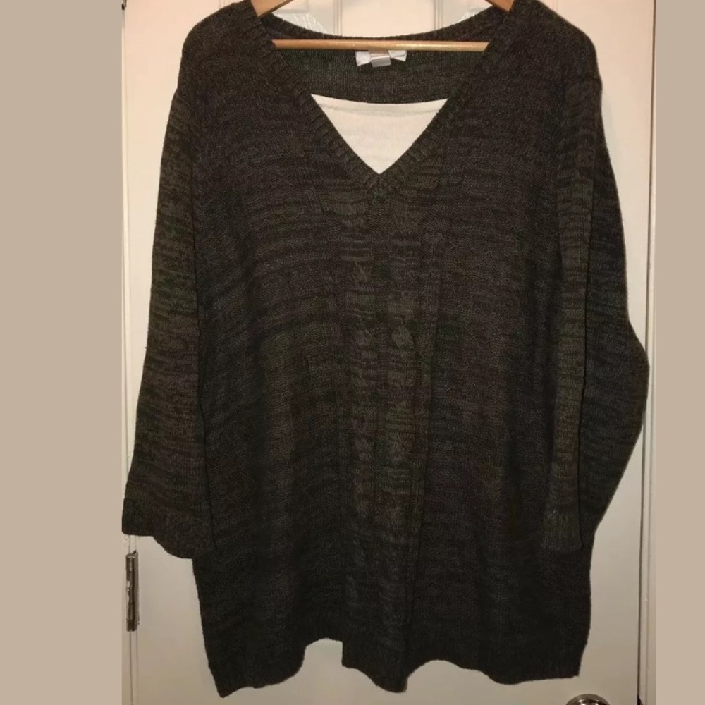 🌱Cj banks Sweater pullover Mock Layer Army Green